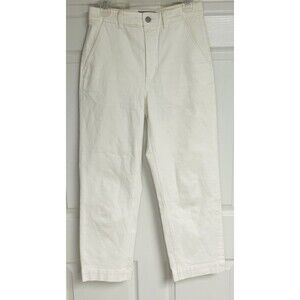 Everlane Ivory Cropped Straight Regular Leg Ivory Denim Pants 6